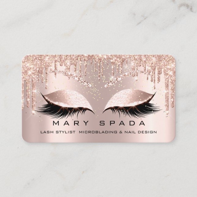 Makeup Eyebrows Lashes Browns Rose Spark Social Visitenkarte (Vorderseite)