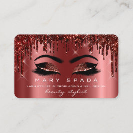 Makeup Eyebrows Lashes Burgundy Spark Nails Visitenkarte