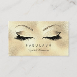 Makeup Eyebrows Lashes Glitzer Beauty Gold VIP Visitenkarte