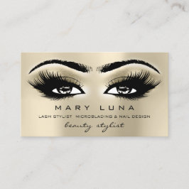 Makeup Eyebrows Lashes Glitzer Metallic Eyes Visitenkarte