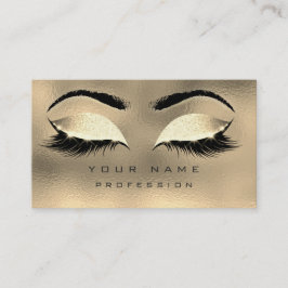 Makeup Eyebrows Lashes Glitzer Metallic Glass Gold Visitenkarte