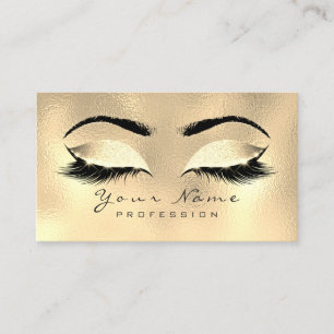 Makeup Eyebrows Lashes Glitzer Metallic Lux Gold Visitenkarte