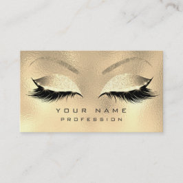 Makeup Eyebrows Lashes Glitzer Metallic Sepia Gold Visitenkarte