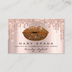 Makeup Eyebrows Lashes Rose Tropfen Kiss Lips Honi Visitenkarte