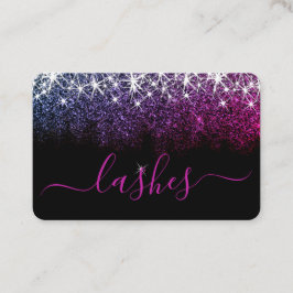Makeup Eyelash Artis Luminoser Pink Lila Glitzer Visitenkarte