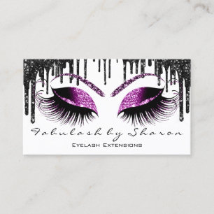 Makeup Eyelash Black Tropfen White Berry Lila Visitenkarte