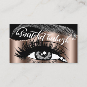 Makeup Eyelash Brows Microblading QR Code Black Visitenkarte