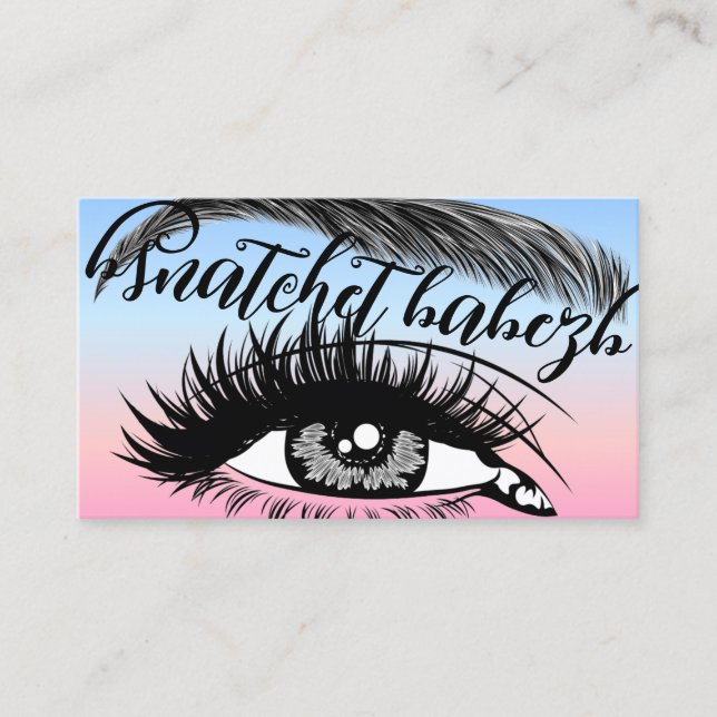 Makeup Eyelash Brows QRCode Logo Reimbow Visitenkarte (Vorderseite)