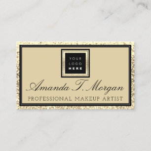 Makeup Eyelash Event Plane Logo Gold Modern Visitenkarte