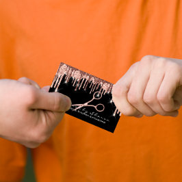 Makeup Eyelash Friseur Schere Rose Schwarz Visitenkarte