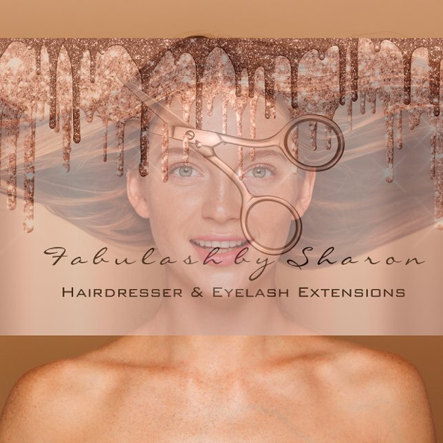 Makeup Eyelash Friseur Schere Rose Tropfen VIP Visitenkarte (Makeup Eyelash Hairdresser Scissors Rose Drip VIP Business Card)