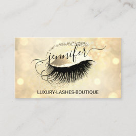Makeup Eyelash QR Code Logo Glitzer Eye Gold Visitenkarte