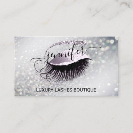 Makeup Eyelash QR Code Logo Glitzer Smoky Silber Visitenkarte