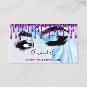 Makeup Eyelashes Brow QR CODE Logo Holograph Tropf Visitenkarte