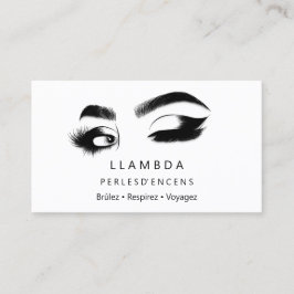 Makeup Eyelashes Brows Minimal Logo White Gold B Visitenkarte