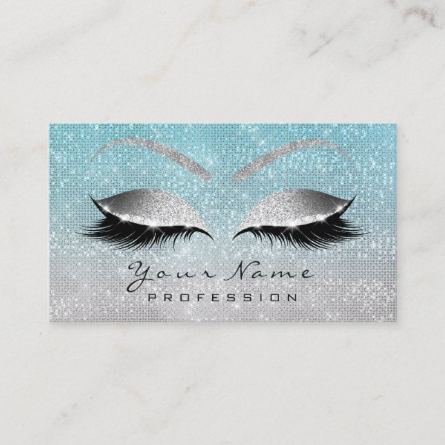 Makeup Eyes Lashes Glitzer Grau Blue Termin (Vorderseite)