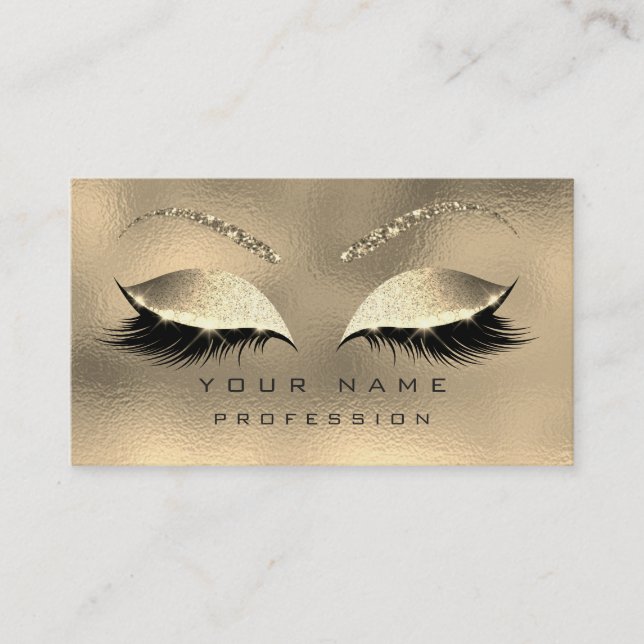 Makeup Eyes Lashes Glitzer Metallic Glass Eyebrow Visitenkarte (Vorderseite)