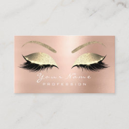 Makeup Eyes Lashes Glitzer Rose Gold Ernennung Terminkarte