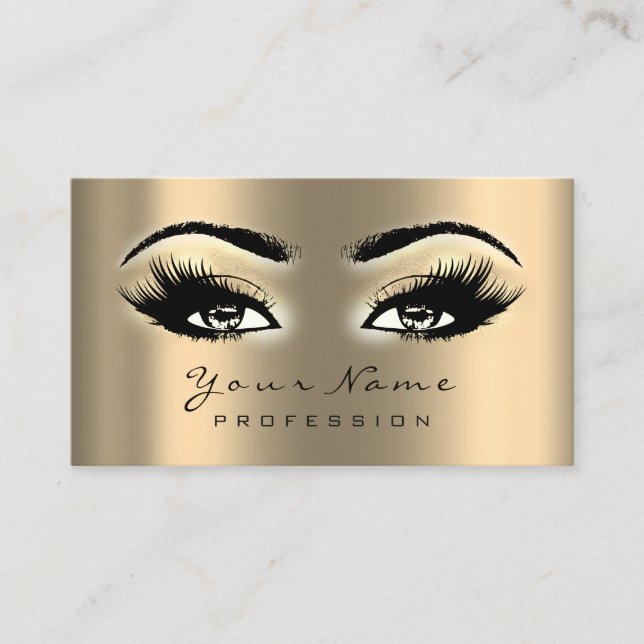 Makeup Eyes Lashes Gold Terminierungskarte Augen Terminkarte (Vorderseite)
