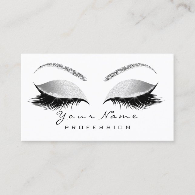 Makeup Eyes Lashes Wachs Silver GrayTermin Karte (Vorderseite)