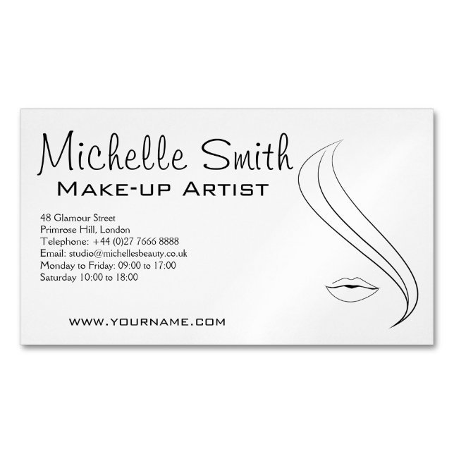 Makeup Fashion-Gesicht Ikone-Branding Magnetische Visitenkarte (Vorderseite)