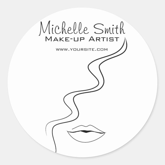 Makeup Fashion-Gesicht Ikone-Branding Runder Aufkleber (Vorderseite)