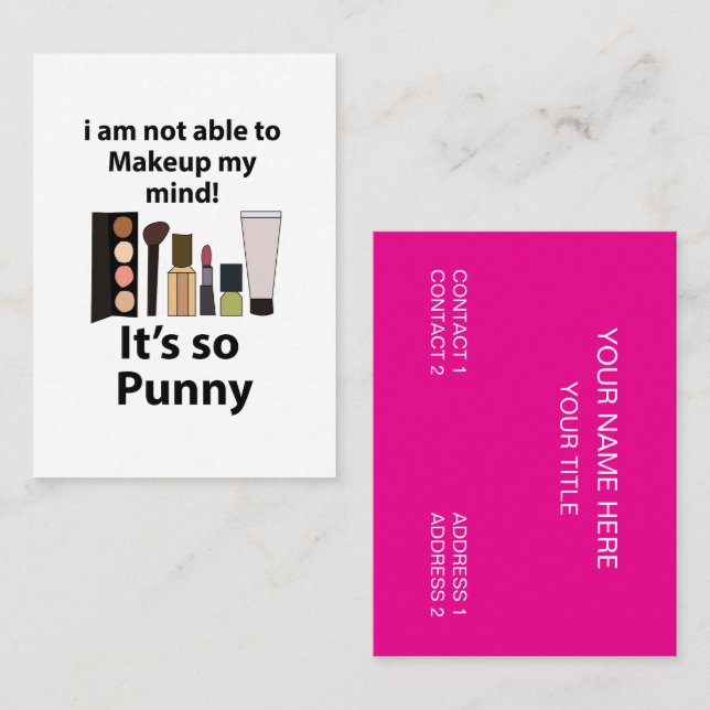 Makeup Funny Pun Makeup Visitenkarte (Vorne/Hinten)