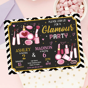 Makeup-Geburtstagseinladung Glamour-Spa-Party Einladung