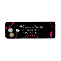 Makeup Glamour Chic Swirl Party-Adressenbezeichnun
