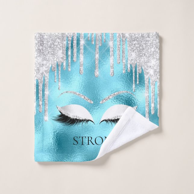 Makeup Glitzer Augen Tropfen Silver Blue Name Waschlappen (Waschlappen)
