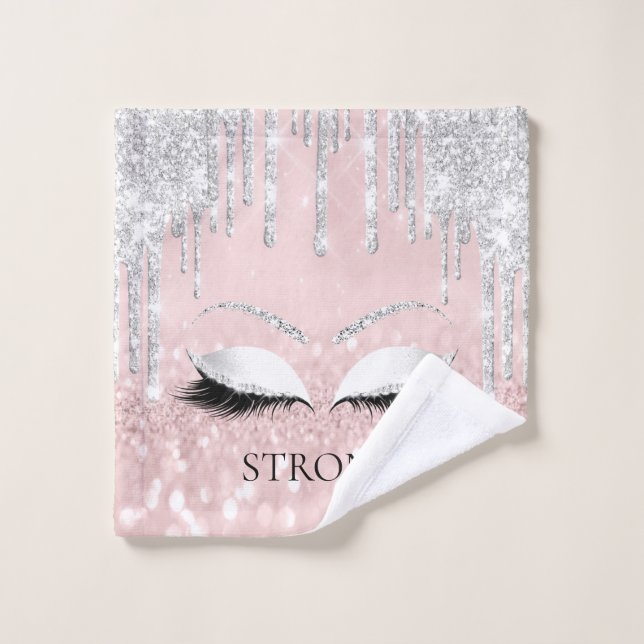 Makeup Glitzer Augen Tropfen Silver Pink Blush Nam Waschlappen (Waschlappen)