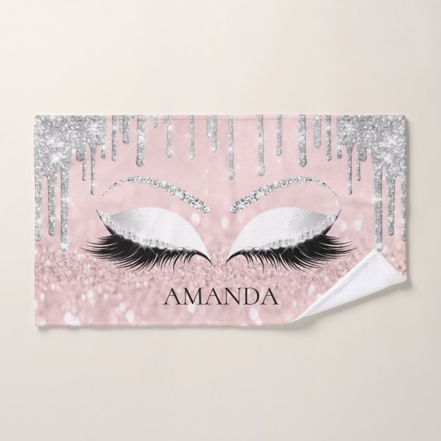 Makeup Glitzer Augen Tropfen Silver Pink Individue Handtuch (Handtuch)