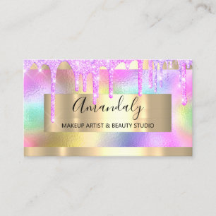 Makeup Glitzer Gold Gerahmt Pinky Glitzer Visitenkarte