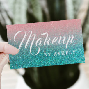 Makeup Glitzer Türkis Visitenkarte