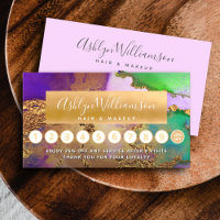 Makeup Haar Marmor Aquarellgold lila grün