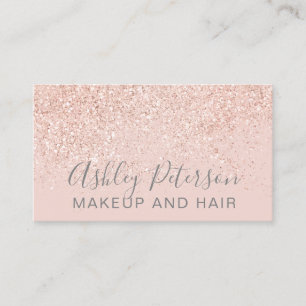 Makeup Haar Rose Gold Glitzer rot Visitenkarte