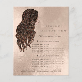 Makeup Hair Beauty Price List Flyer Mermaid Kupfer