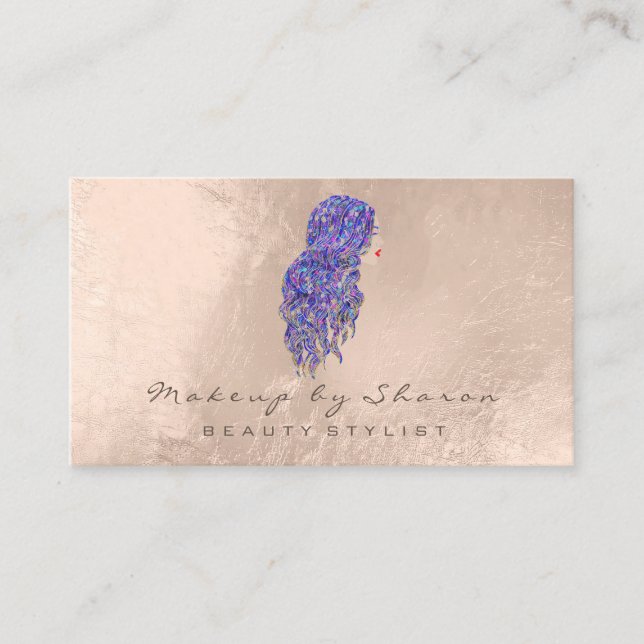 Makeup Hair Dresser Lashes Mermaid Ivory Rose Visitenkarte (Vorderseite)