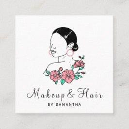 Makeup & Hair Hübsch Latina Flora Lady Girl Quadratische Visitenkarte