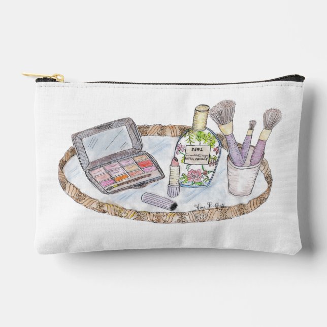 Makeup Illustration Vintag Inspiriert Beutel (Vorderseite)