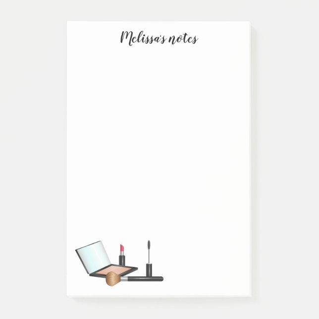 Makeup-Items-Kit mit benutzerdefiniertem Titel Post-it Klebezettel (Vorderseite)