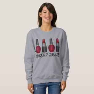 Makeup Junkie Red Lipstick Nail Polnisches Sweatsh Sweatshirt