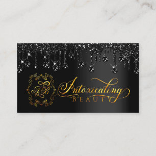 Makeup Künstler Eyelash Black Tropfens Logo Diama Visitenkarte