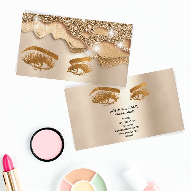 Makeup-Künstler Gold Eye Beauty Salon tropfen Gold Visitenkarte (Von Creator hochgeladen)