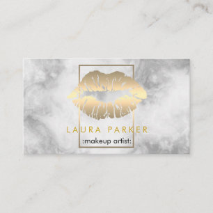 Makeup Künstler Gold Lips Salon Schönheitspflege M Visitenkarte