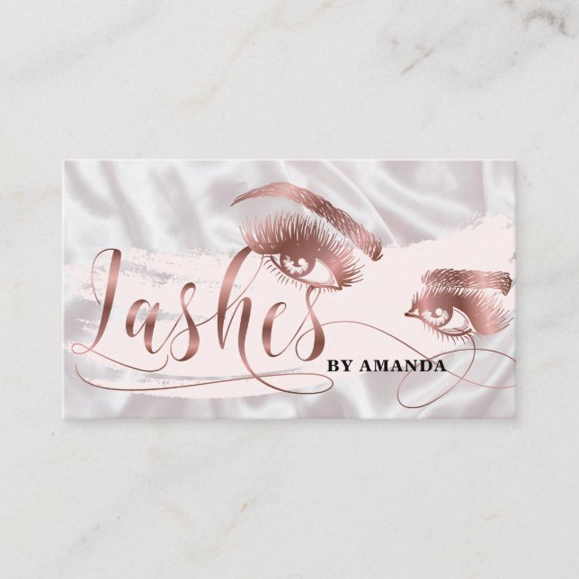 Makeup Künstler Lash Eyebrow Eyes Lashes Rose Gold Visitenkarte (Vorderseite)