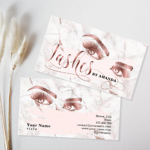 Makeup-Künstler Lash Eyebrow Lashes Marble Rose Go Visitenkarte