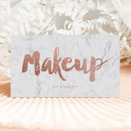 Makeup Künstler moderne Rose Gold Typografie Marmo Visitenkarte