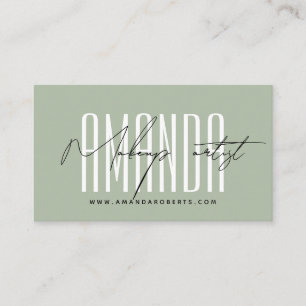 Makeup Künstler moderne Typografie Skript sage grü Visitenkarte