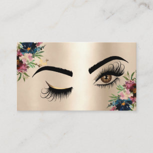 Makeup Künstler Wink Eye Beauty Burgundy Floral Go Visitenkarte